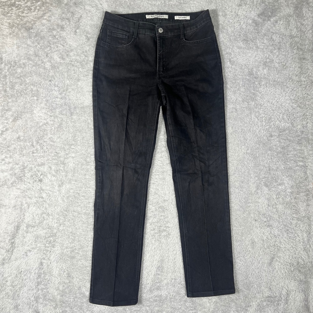 Jones New York Jeans Sutton Straight Black Denim Pants JD7MGC11742 Womens 10